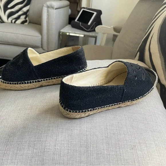 Authentic Chanel espadrilles flat shoes slip-ons - Picture 6 of 11